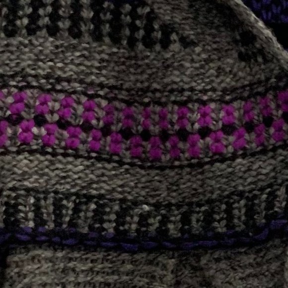 Free People Gray & Purple Hooded Sweater - Picture 4 of 4